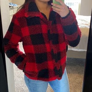Target Knox Rose Plaid Sherpa Jacket 